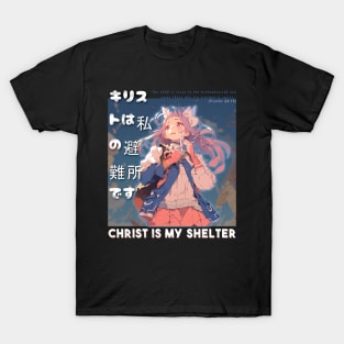 Christian Manga Japanese Characters Christ My Shelter T-Shirt